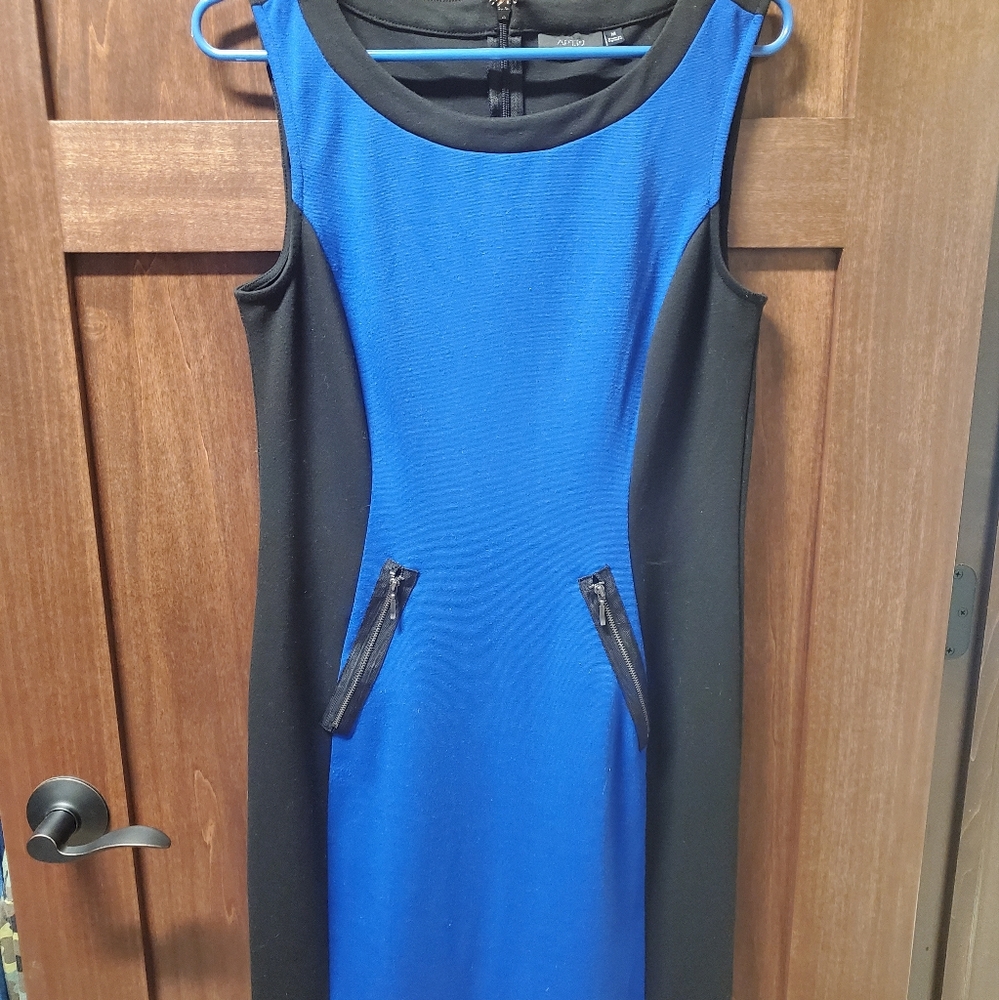 Apt 9 Women's Sleeveless Black & Blue Sheath Dress